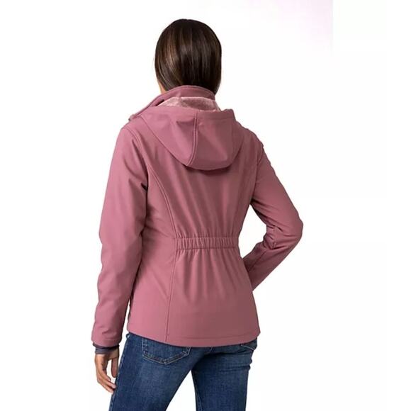 FREE COUNTRY WOMEN'S SOFTSHELL JACKET WITH HOOD IN BLOSSOM PINK XL OR XXL - Picture 4 of 9